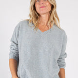 Cashmere Cross V-Neck Sweater A80 - Cashmere CP Shades 51786 - Marmora/Grigio