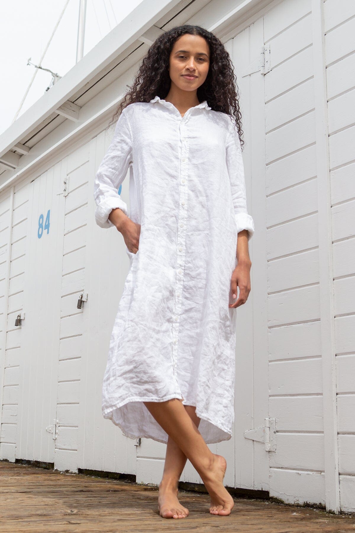Maxi - Linen Twill S22 - Twill Dresses CP Shades white 893